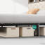 Structure de lit plateforme avec station de charge, tête de lit tapissier avec rangement-803118841