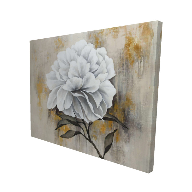 Pivoine blanche sur toile - Élégant décor de bureau botanique