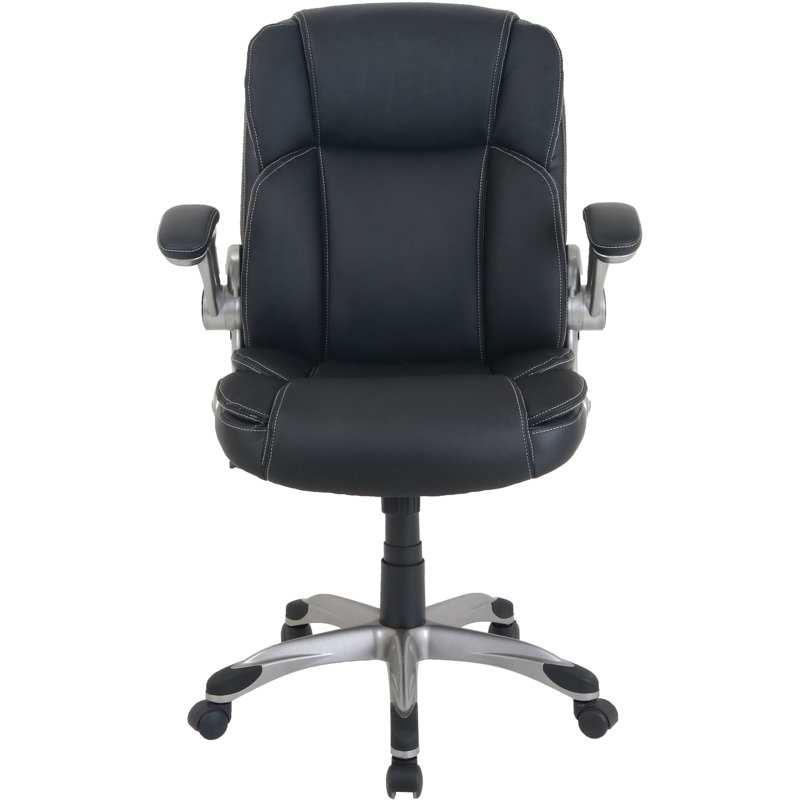 Soho Flip Armrest Mid-back Leather Chair