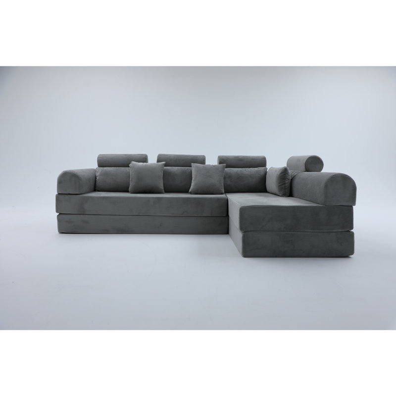 Canapé modulaire en L, Gris clair