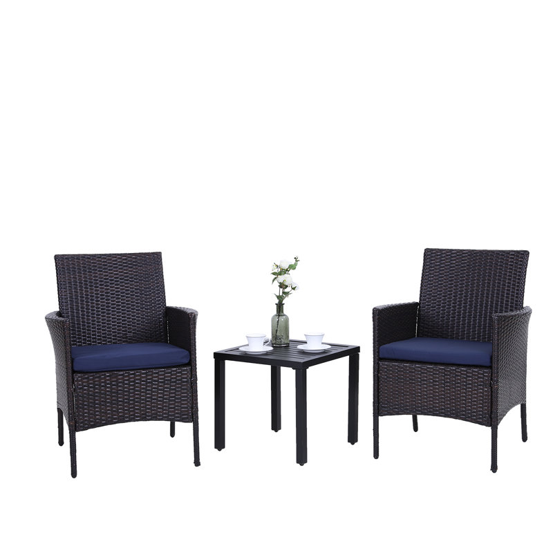 Ensemble de salle à manger longue pour 2 personnes 19 "avec coussins Leonard