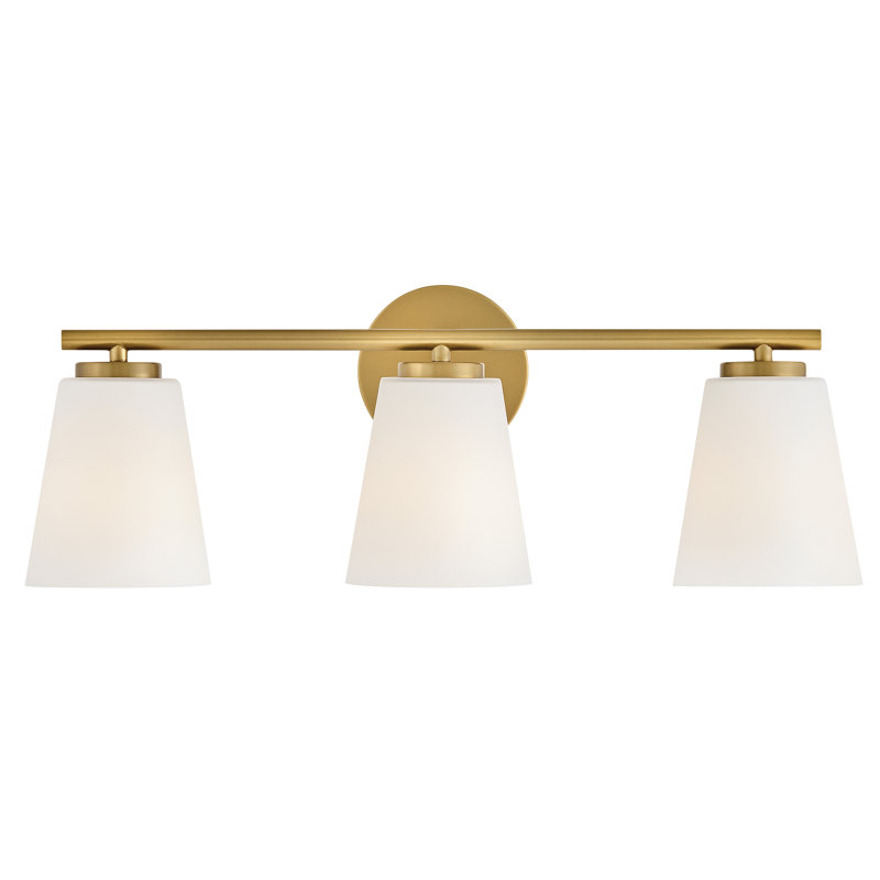 Bri Medium 3-Light Bath Vanity Fixture with Etched Opal Glass, Gold