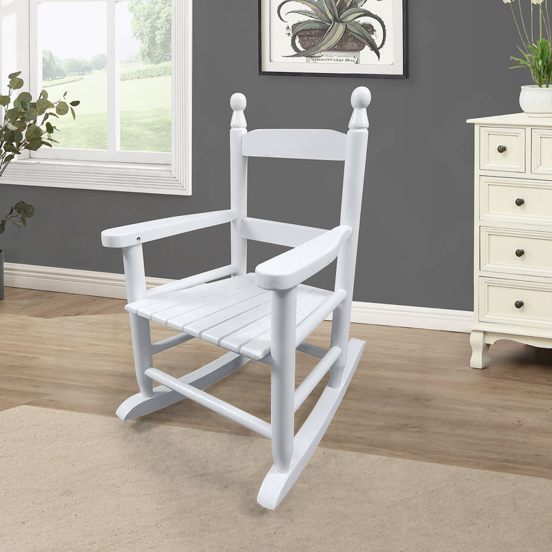 Chaise berçante blanche pour enfants - intérieur ou extérieur - convient aux enfants, Blanc