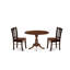 Natural Oak Finish Solid Wood Top - Round Dining Room Set with Dropleaf-106914644-109975816