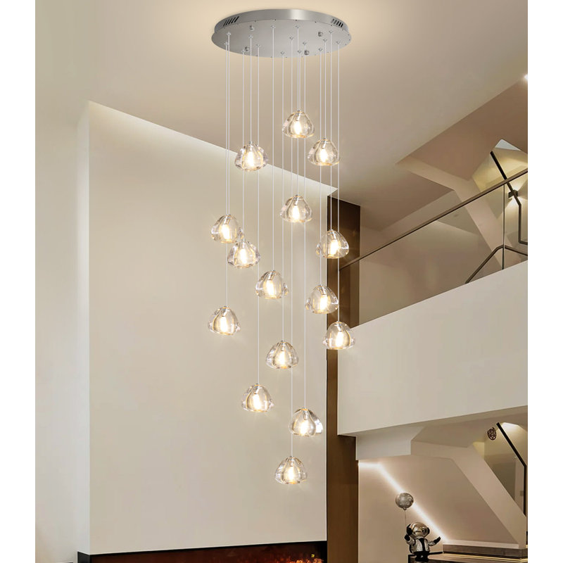 15-light Dimmable Crystal Chandelier, Silver