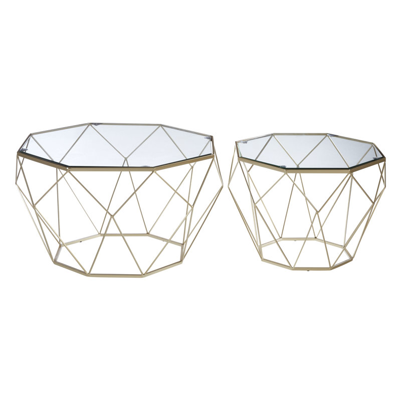 Gannaway Glass Top Frame Side Table Set