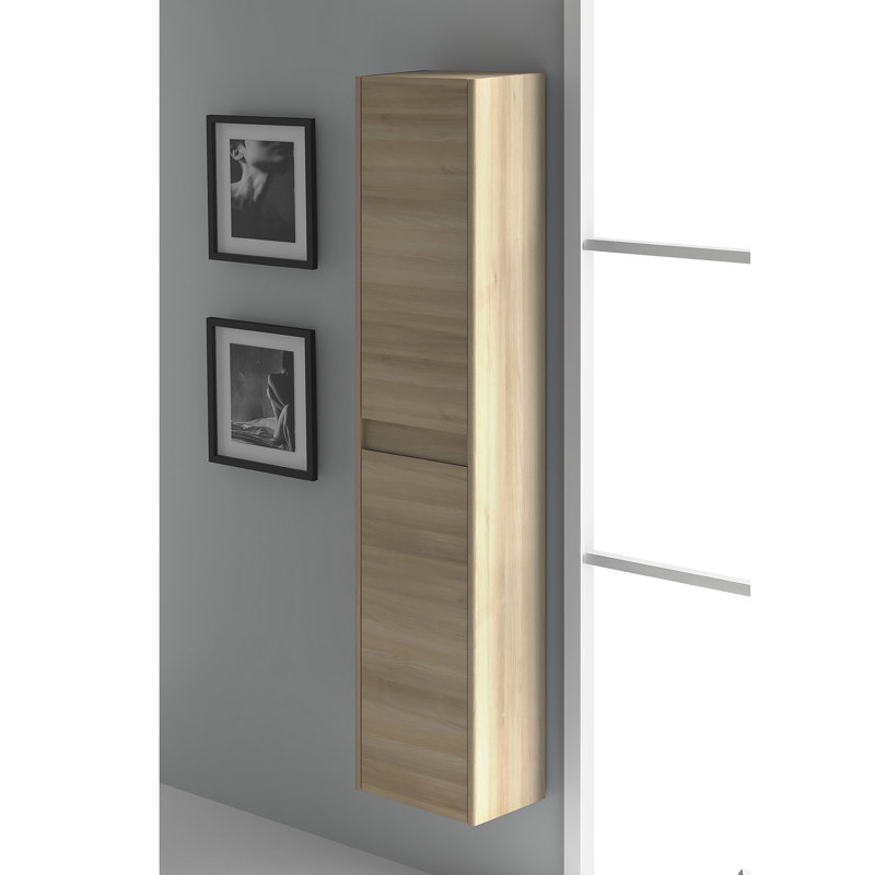 Ambra Column 11.8" W x 59.1" H Linen Tower, Glossy Anthracite