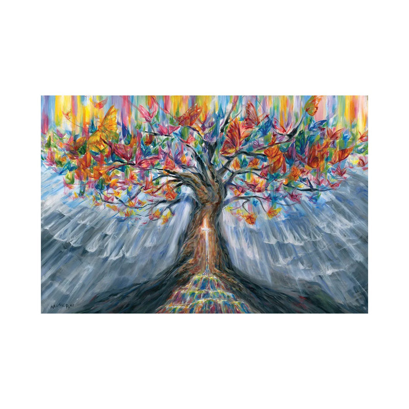 Arbre de vie - reproduction d'art murale encadrée, 12" H x 18" W, Toile tendue, Ne s’applique pas