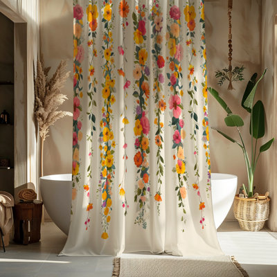 Draping Wildflower Floral Shower Curtain