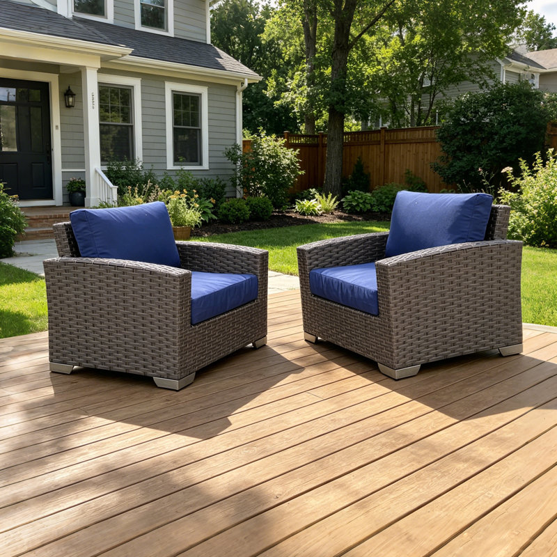 Chaise avec coussin (1 boîte), Marine