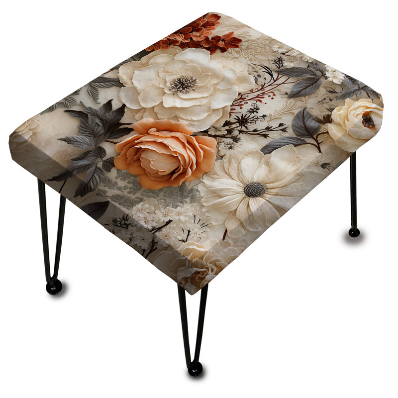 Rustic Lace Romance Victorian Motif V - Repose-pieds rectangulaire floral