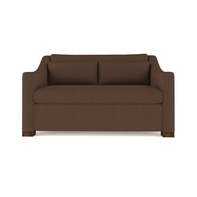 Causeuse Crosby, Chocolat de lin à tissage carré, H 32,5 po x l 60 po x P 43 po, Ébène