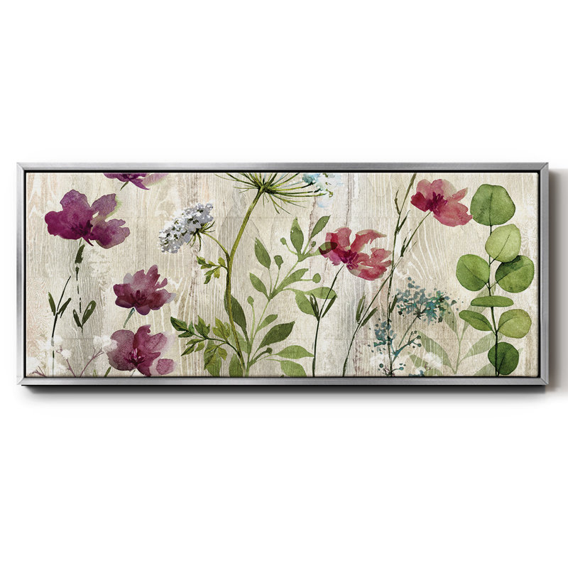 Meadow Flowers I- Framed Canvas, 24" H x 60" W