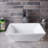 Dcolora 16'' White Ceramic Square Bathroom Sink