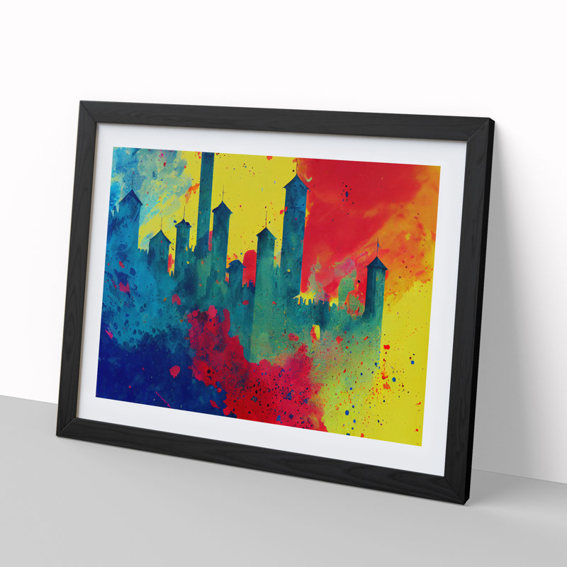 Castle Colour Splash Vol.1 Abstract - Single Picture Frame Print, Black Framed, 34cm H x 46cm W x 2cm D