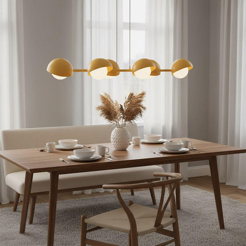 - Light Matt Pendant, Orange, 6 Lights