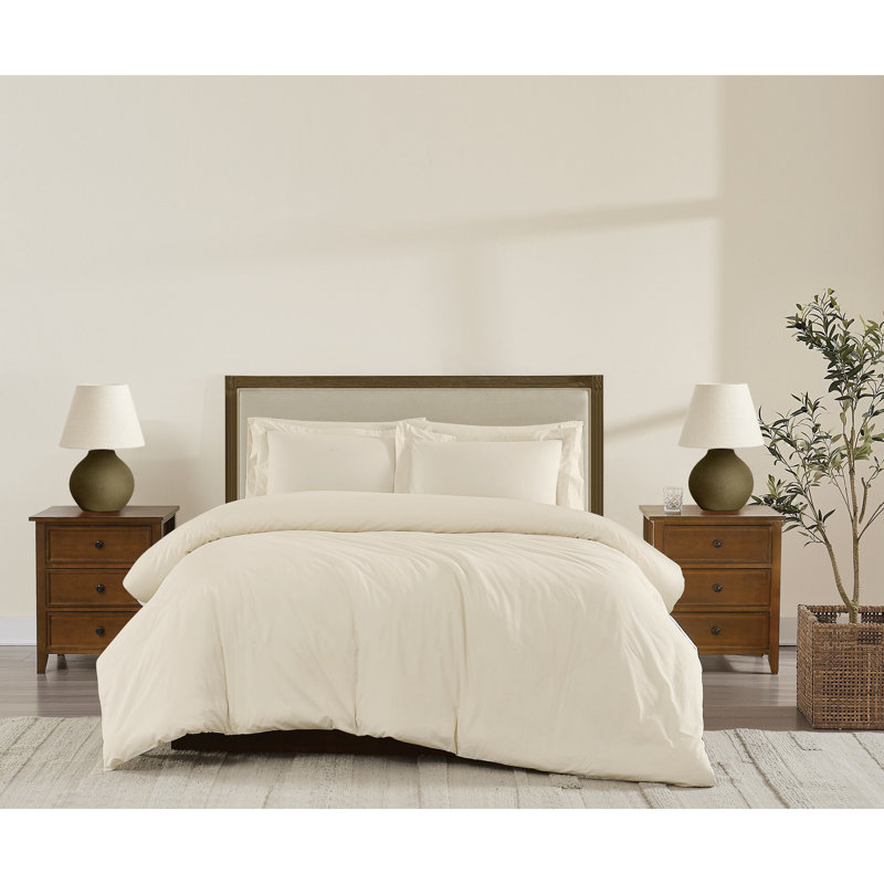 Ensembles de couette en coton Brooklyn Loom Classic, Bleu, Housse de couette très grand et 2 très grandes t