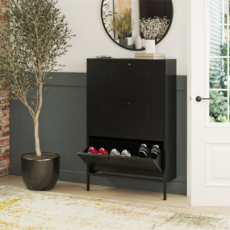 Armoire de rangement pour chaussures Gioia, Noir