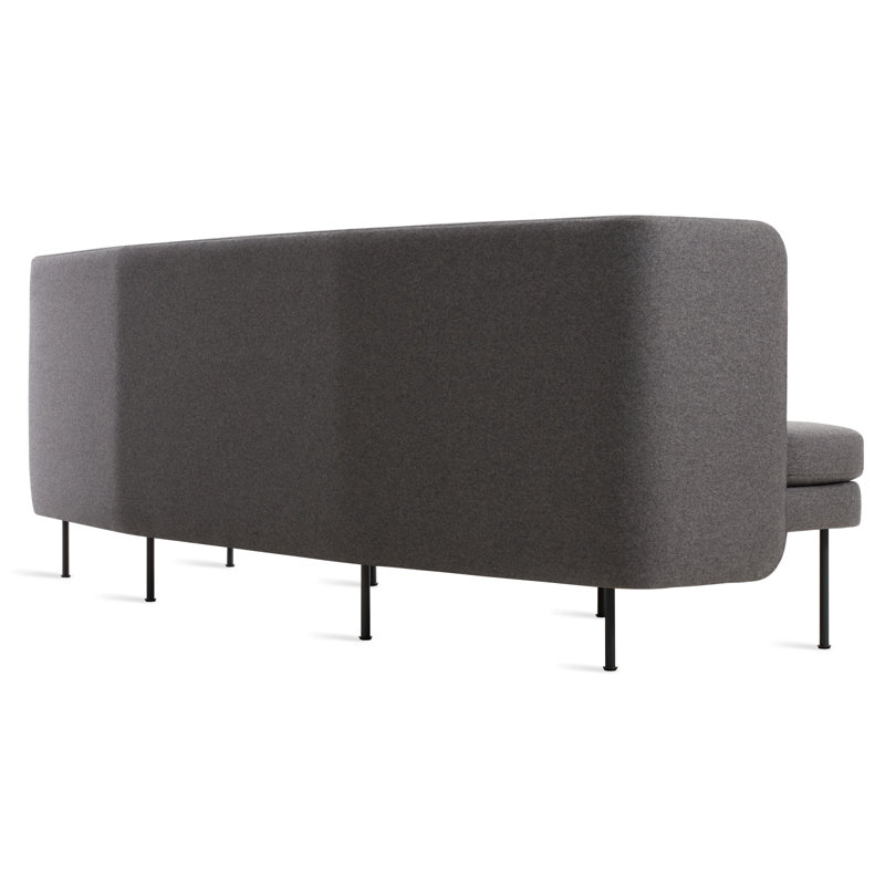 Bloke Sofa, Gabro Gray Wool Blend, 34" H x 95" W x 32" D, Oblivion