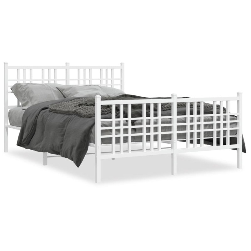 Novarayne Metal Bed, Small Double (4'), White