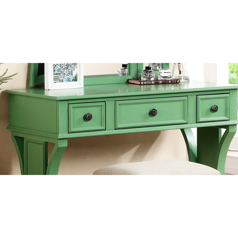 Meuble-lavabo Apple avec tabouret, tiroirs fonctionnels, pin rustique, surface en miroir, 3 panneaux de particules, style