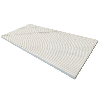 Carreaux de marbre blanc enneigé 3D 3D 12 x 24 - Finition texturée pour la décoration murale du couloir