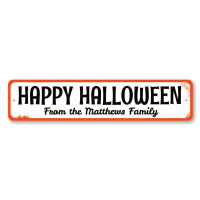 Enseigne familiale en aluminium personnalisée Halloween