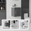 Meuble-lavabo suspendu de 40 cm avec lavabo, porte à fermeture douce, lavabo en céramique, meuble en contreplaqué, gris-133200614