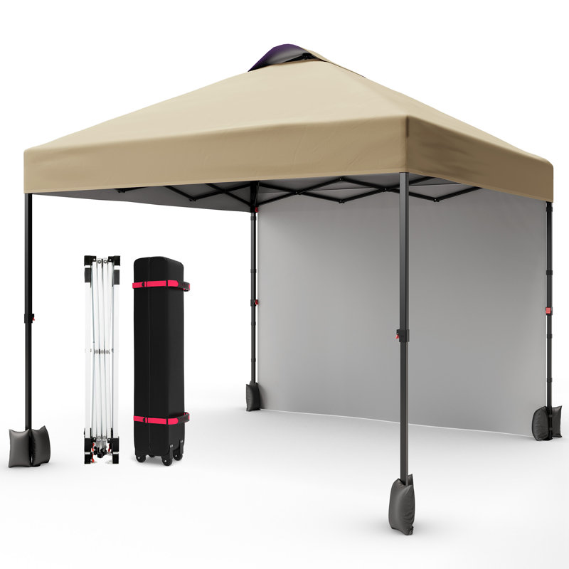 10x10 ft Instant Pop-Up Canopy with Removable Sidewalls, Portable Outdoor Tent with One-Push Setup, Waterproof Sun Shade for Party, Wedding, Backyard, Garden