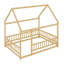 Lit double en bois pleine grandeur avec structure de toit-1177913865