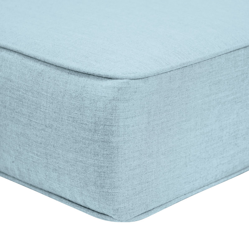 Coussin de repose-pieds d'extérieur Jocelyn Sunbrella®, Toile toile Sunbrella® bleu ciel