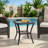 PE Wicker Glass Top Patio Side Table