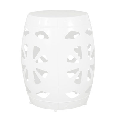 Chic White End Table - No Assembly, Iron Cut Modern Frame, Assembly Needed
