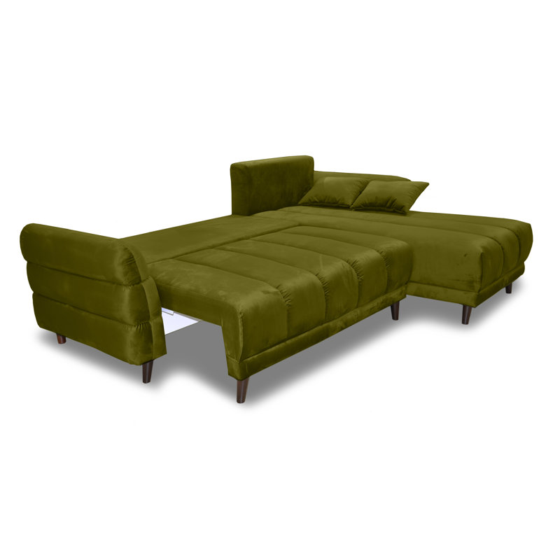 Casas 5 Seater Sofa Bed, Right Hand Facing, Green, Dark Brown