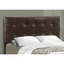 Lit, double, tapissier, aspect cuir brun, transitionnel