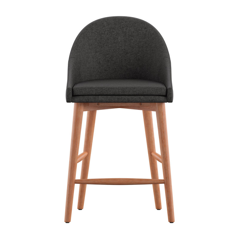 Tabouret de bar et de comptoir Loyd, Naturel, Gris foncé, Tabouret de comptoir (siège d'une hauteur de 24,2