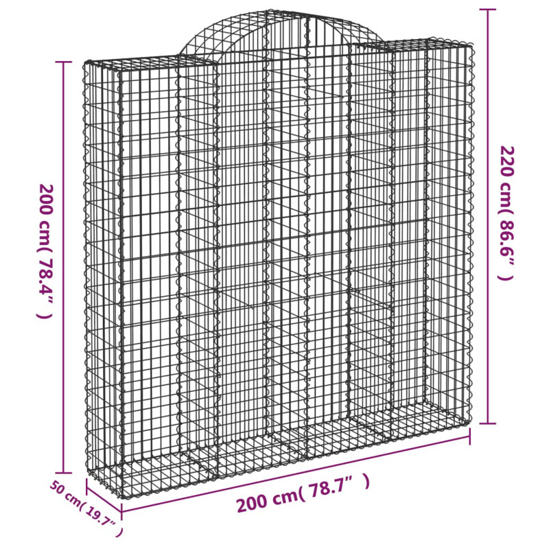 Galvanised Iron Border Fencing, 220cm H x 200cm W x 50cm D