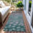 Machine Washable Indoor/Outdoor Xhevrie Teal Rug-522773649