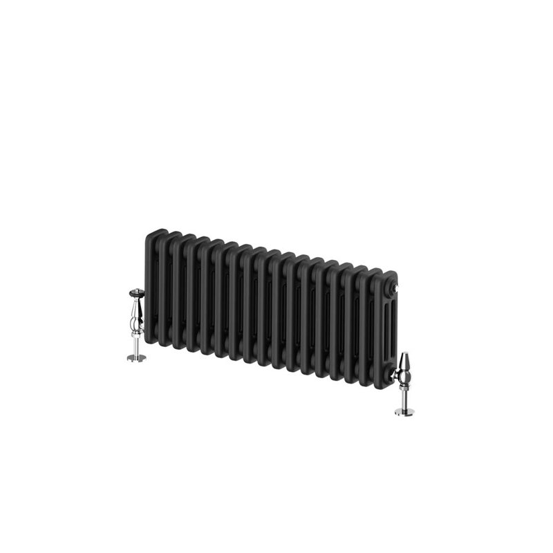 Horizontal Traditional Colosseum Radiator, Black, 300cm H x 785cm W x 70cm D