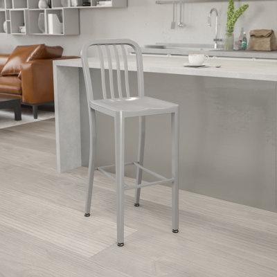Carouthers 24" Commercial Grade Metal Counter Height Stool with Footrest by Flash Furniture