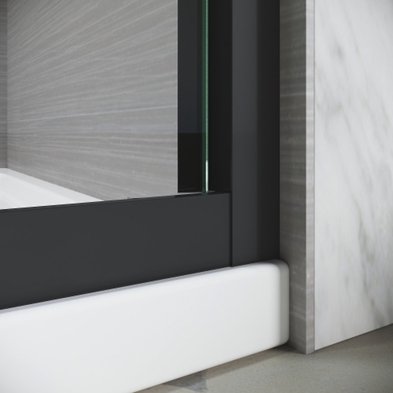 Porte de douche coulissante en verre 56 - 60 po Rouille en aluminium trempé gris clair semi-épais W 72 H