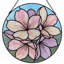 Panneau de vitrail à fleurs roses 12 "H 12"-483995677