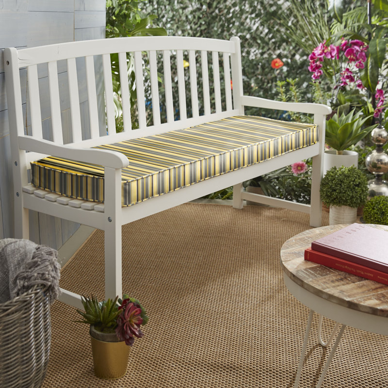 Coussin de banc sunbrella d’intérieur/d’extérieur à rayures, H 2 po x l 43 po x P 18 po