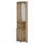 Armoire de rangement en coin à 2 portes et 2 tablettes avec support en verre