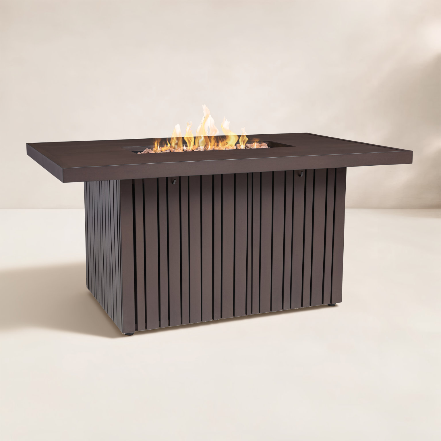 Calvin Outdoor Fire Table with Tank, Bronze Coral, Rectangle