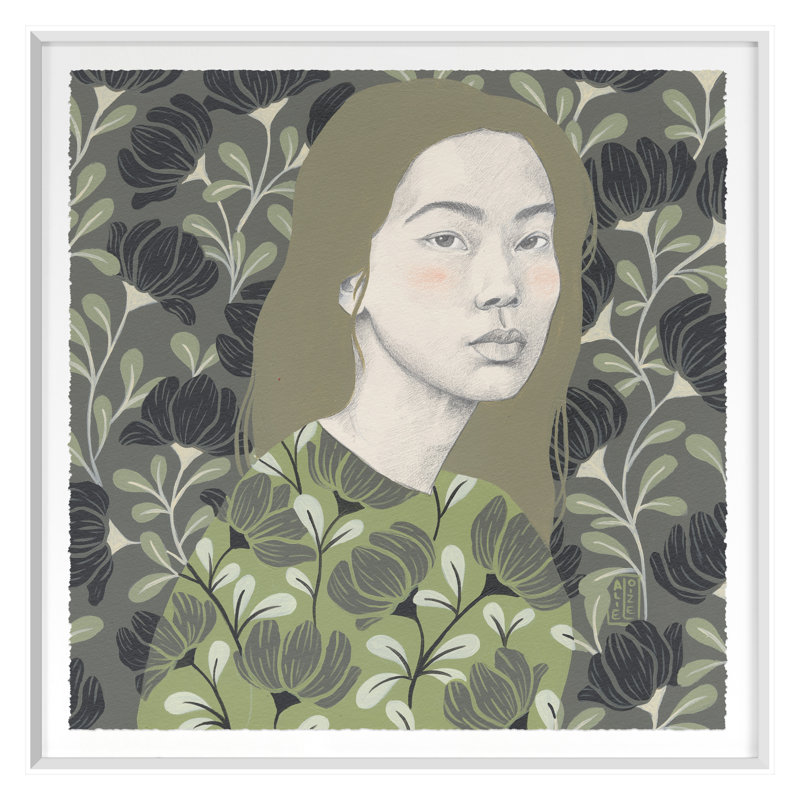 Dara Print, 24" H x 24" W, White