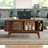 Denicka Mid-Century Modern Coffee Table with Storage,Lift Top Coffee Table with Slatted Sliding Door for Living Room,Walnut