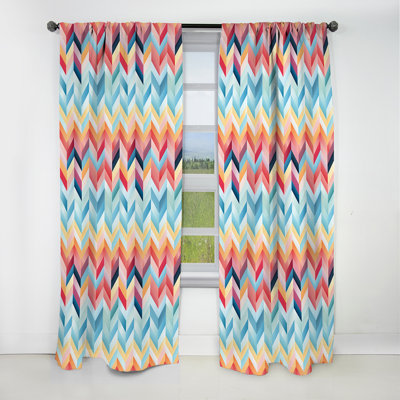 Tribal Fusion Chevron Pattern II - Chevron Curtain - Blackout Chevron Curtain - 1 Panels