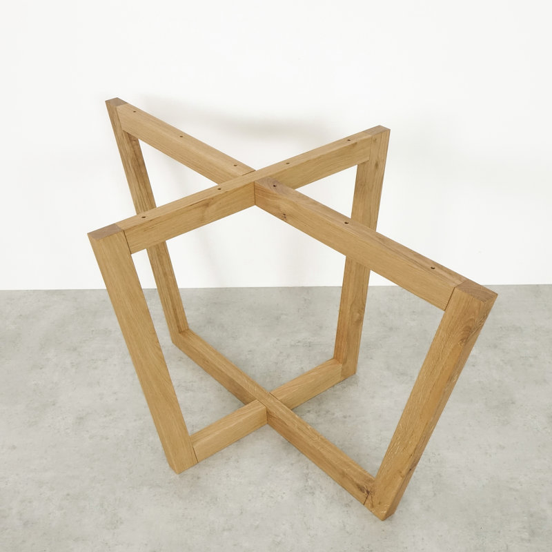 Solid Wood Table Leg, Natural Oil, 71cm H x 80cm W x 150cm D