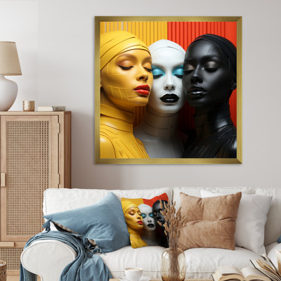 Trois déesses de l'unité universelle sur toile